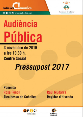 Cartell Audiència pressupost 2017