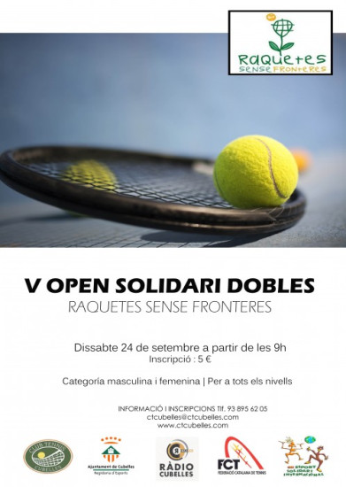 Cartell V Open solidari de tennis 2016