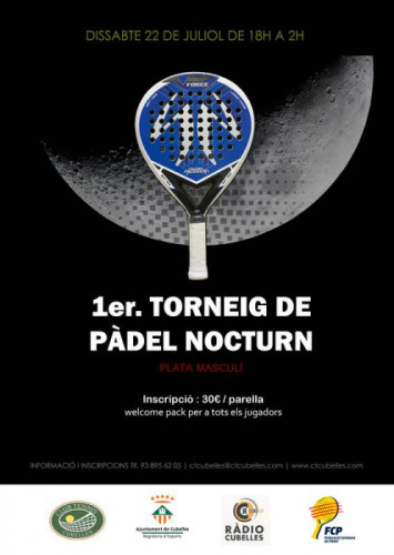 1r Torneig de pàdel nocturn. Juliol 2017.