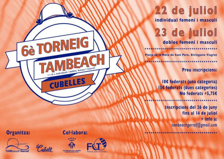 Cartell 6è Torneig Tambeach Cubelles 2017